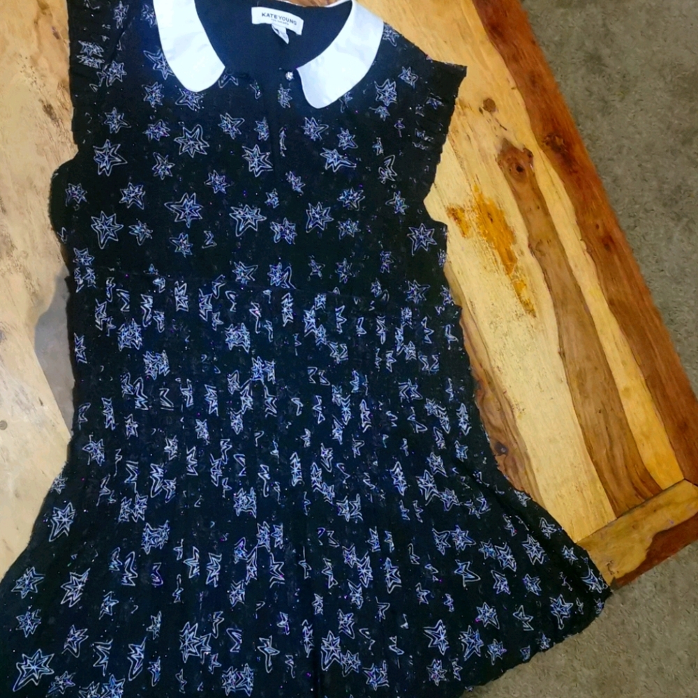 Sparkly pleated knee length dress